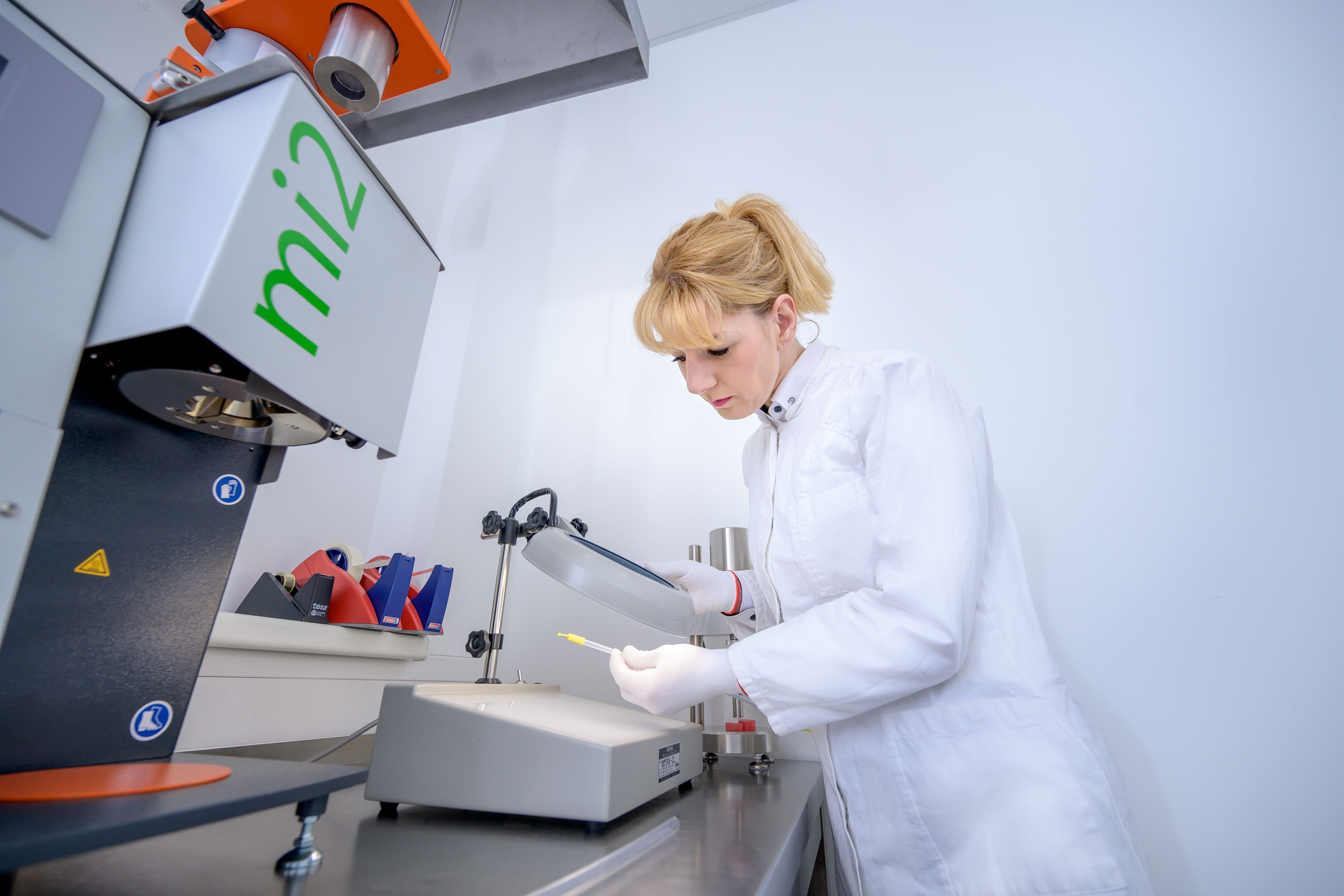 Photo of an APT quality management employee at work