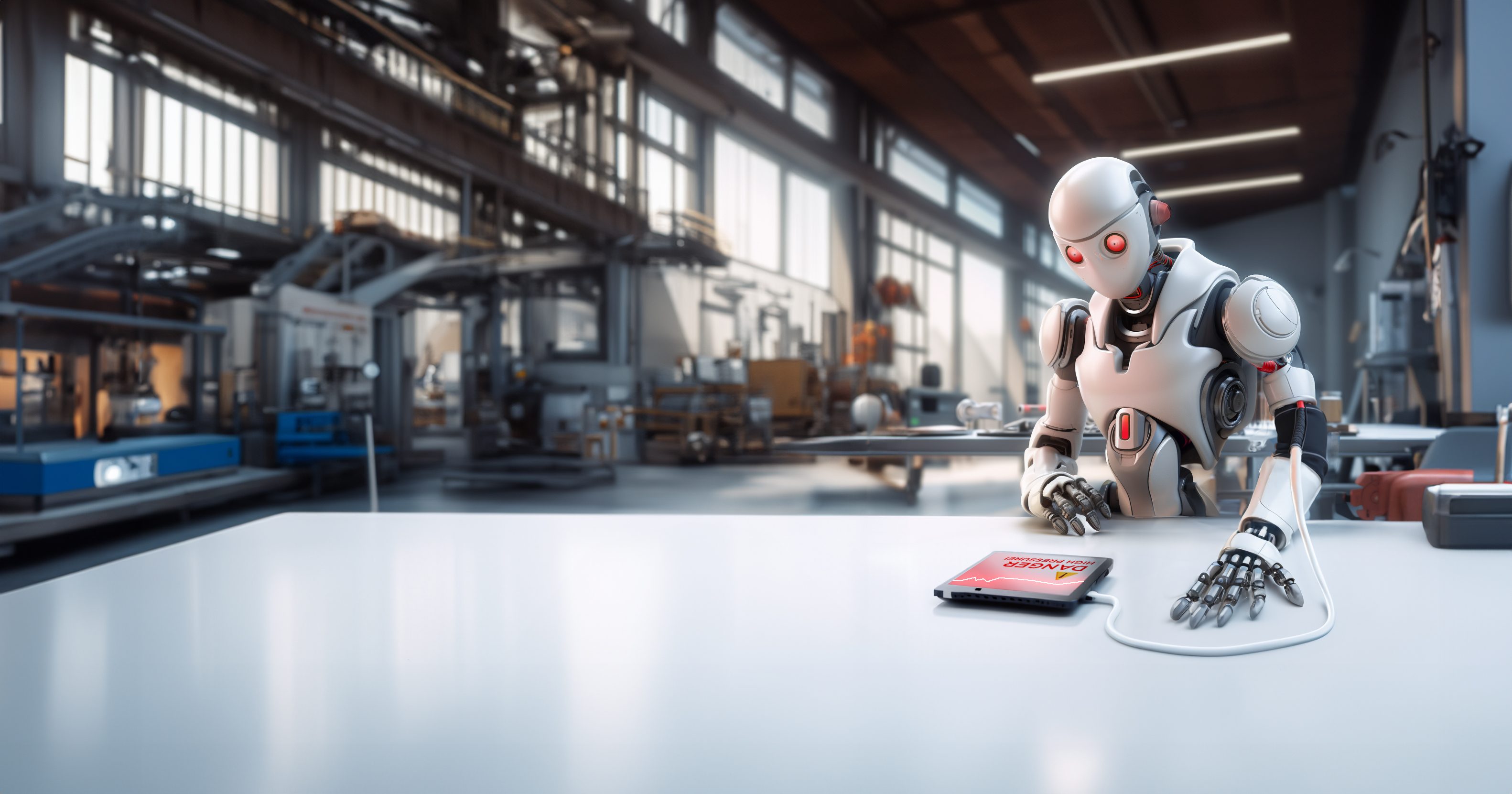 Campaign picture: Robot with blood pressure device