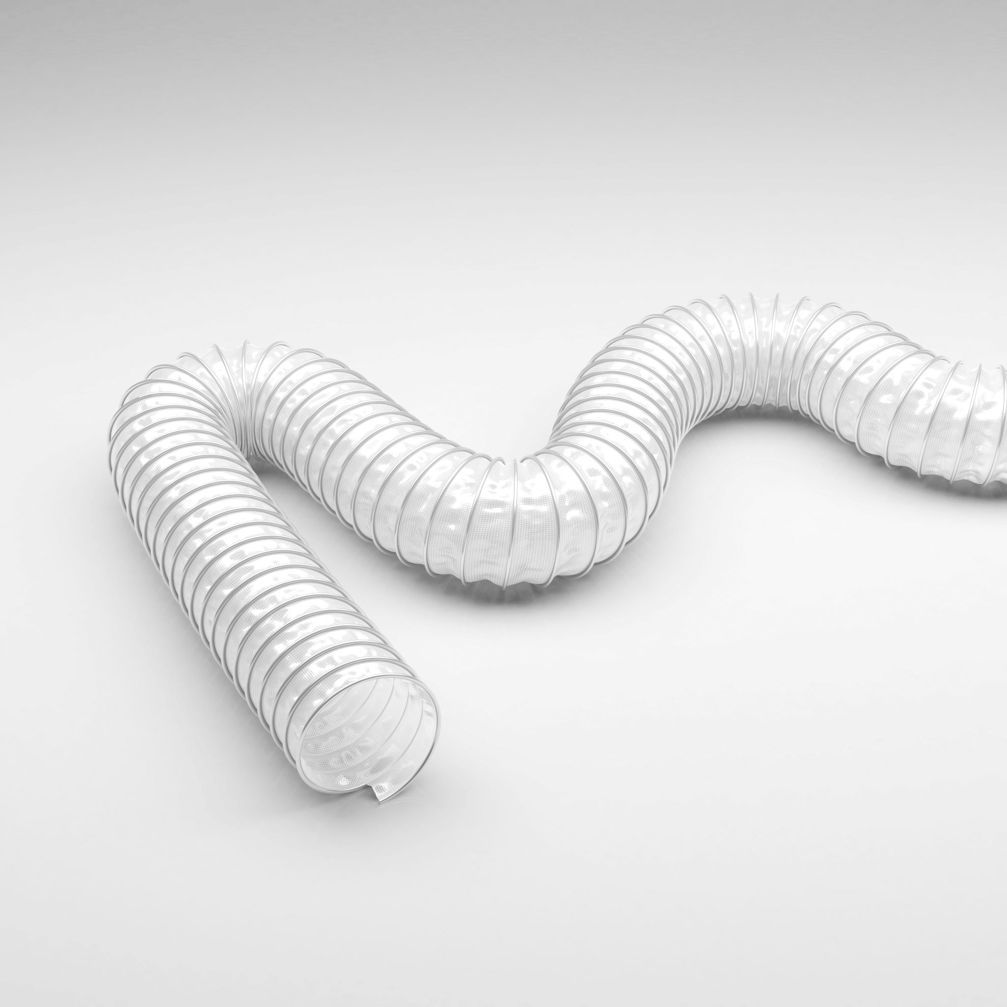 A picture of a flexible plastic hose made of PE called Master-Clip - It is a PE hose for semiconductor technology from Masterflex for applications in the semiconductor industry