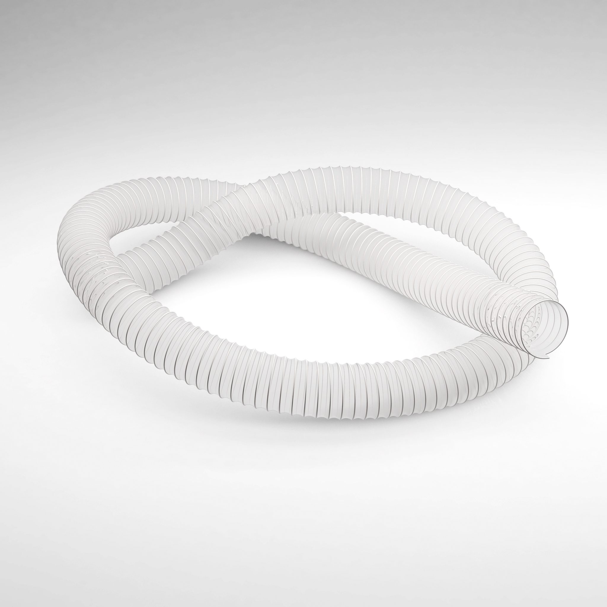 A picture of a flexible plastic hose made of PUR called Master-PUR LF Trivolution from Masterflex for applications in the semiconductor industry