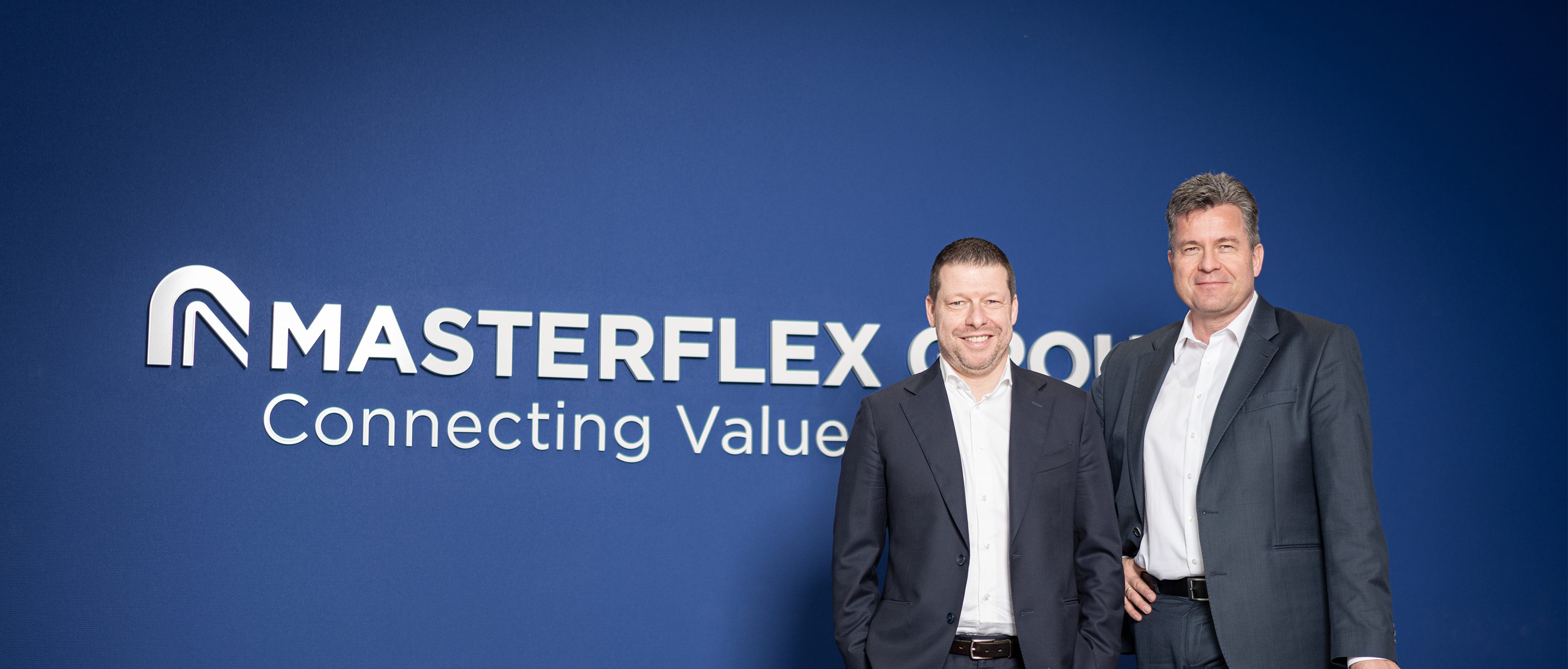 Personenfoto des Vorstandes der Masterflex Group: Dr. Andreas Bastin und Mark Becks