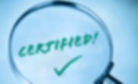 Magnifier with the note: Certified!