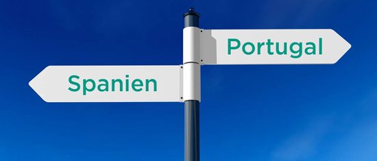 Bild: Wegweiser Spanien Frankreich 