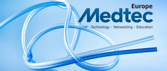 Bild: Messelogo und medizinische Schläuche 