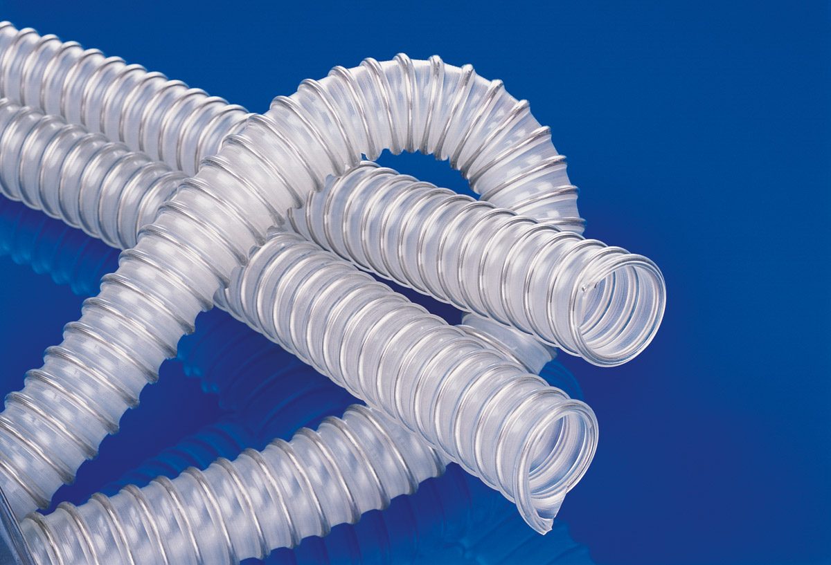 Masterflex Group, Masterflex: Abbildung der neuen antistatische Schlauchserie, die alle Anforderungen der neuen TRBS Richtlinie 2153 zur ableitung elektrostatischer Aufladung erfüllt und abriebfeste und mikrobenfeste Schläuche sowie Lebensmittel- und Pharmaschläuche umfasst  