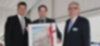 Masterflex feiert 25 jähriges Firmenjubiläum Masterflex Group, Masterflex: Übergabe der Jubiläumsurkunde der Industrie und Handelskammer zu Gelsenkirchen an den Vorstandsvorsitzenden Dr. Andreas Bastin und an den Vorsitzenden des Aufsitchtsrats Herrn Friedrich Wilhelm Bischoping, anlässlich des 25 jährigen Firmenjubiläums von Masterflex