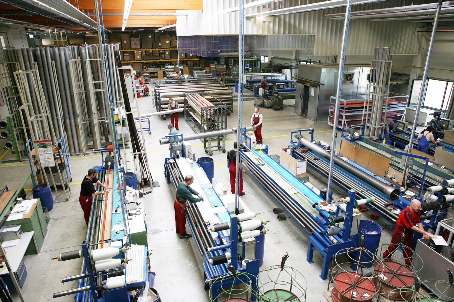 Ein Blick in die Matzen und Timm Produktionshalle von oben