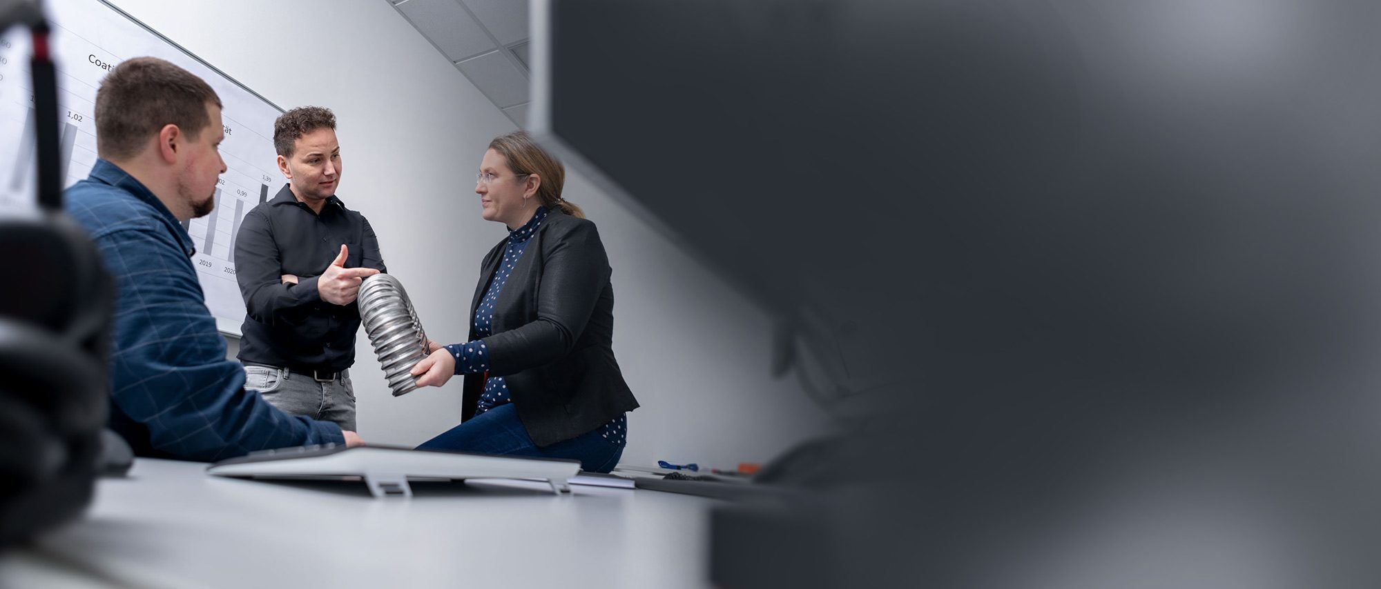 Mood picture: Masterflex employees developing a spiral hose