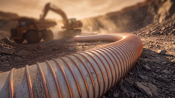 High-performance hoses and connection systems for the transport of abrasive media in the bulk materials and construction sectors