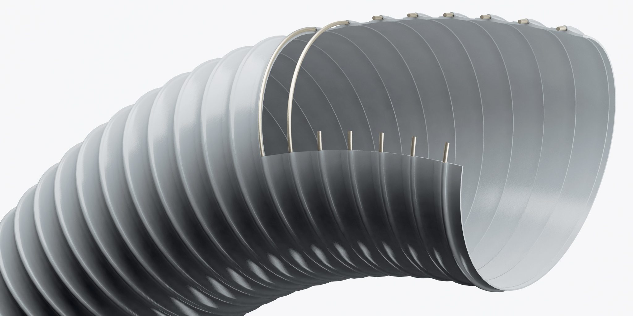 Masterflex slangar för dragning av film och tyg med inbyggd stödspiral