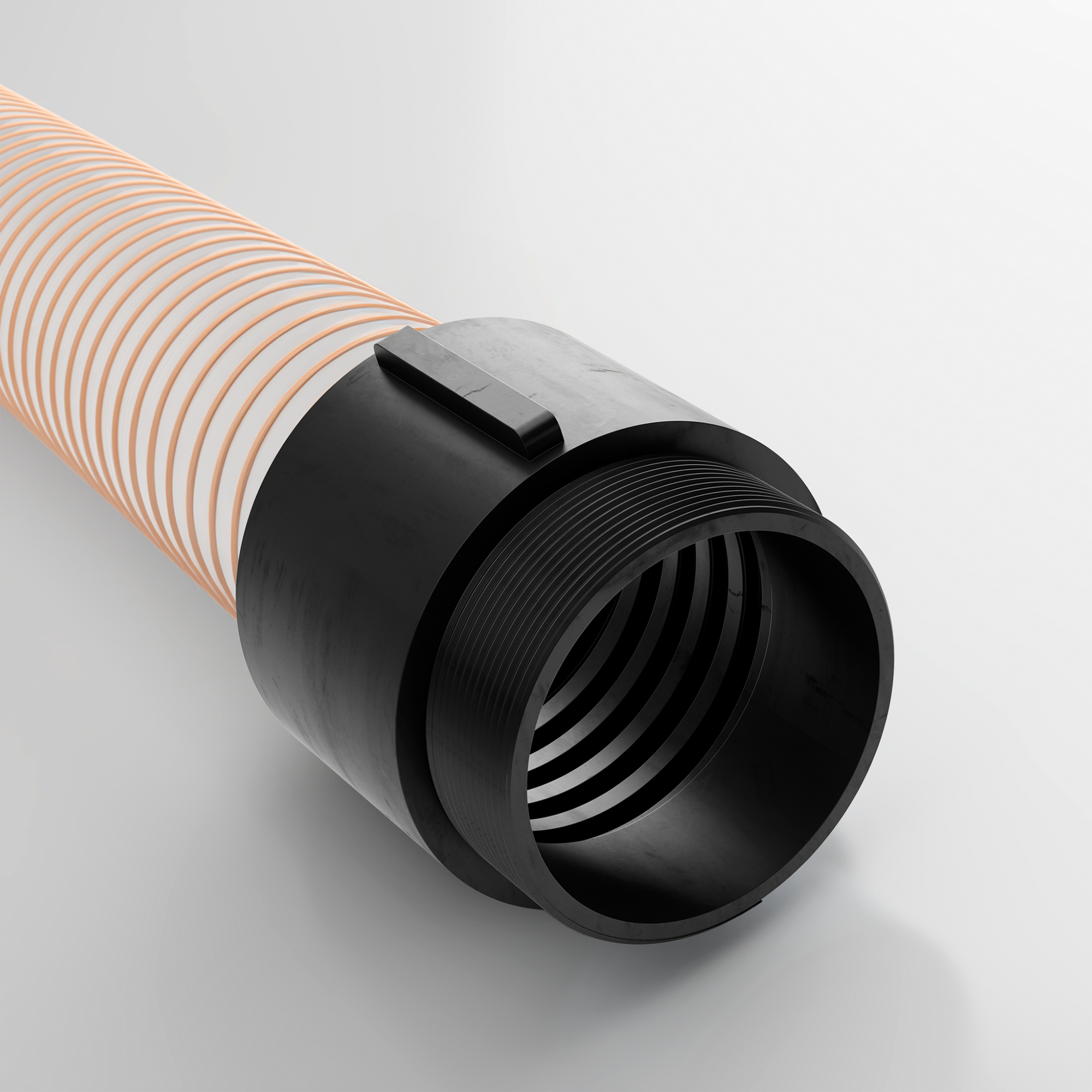 Eine feste Verbindung bringt den Combiflex Gewindestutzen und einen Schlauch zusammen