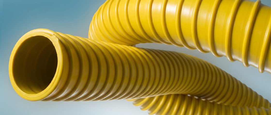 Das Bild zeit einen Spiralschlauch von Masterflex in gelb 