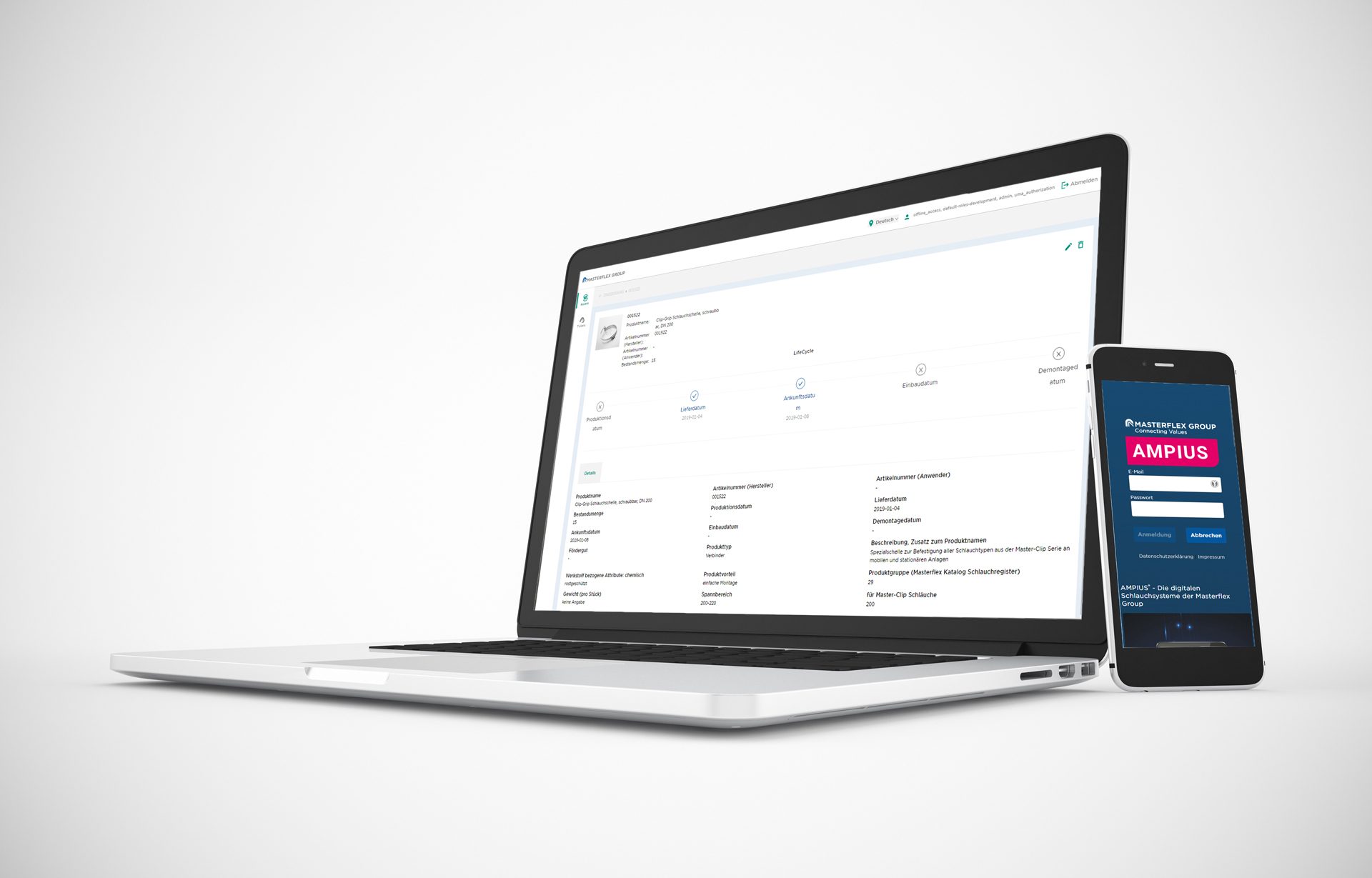 Preview image of Ampius login home page on laptop