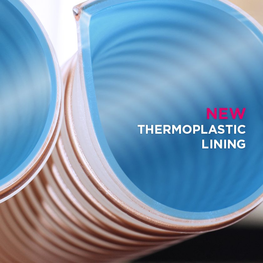 Close-up of the thermoplastic lining of a Masterduct hose