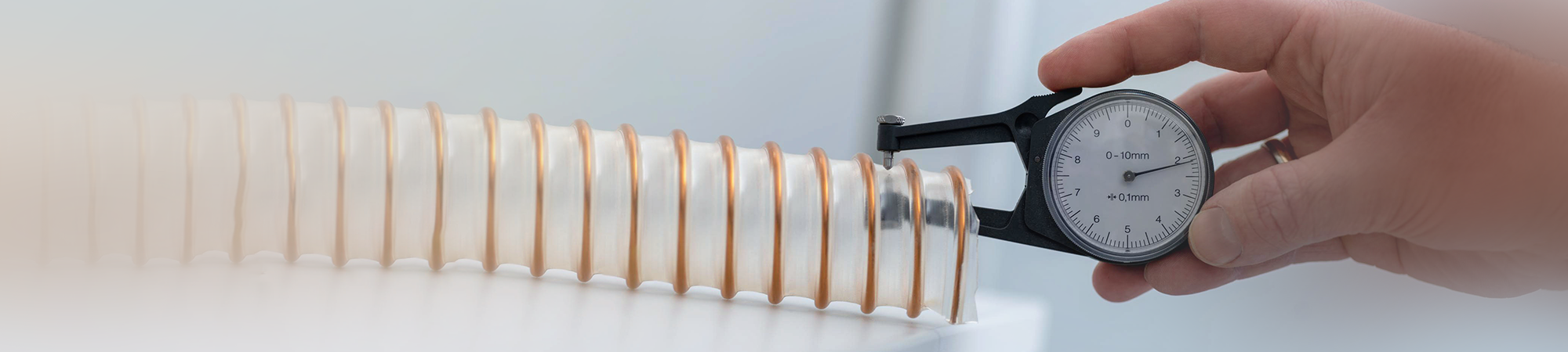 Wall thickness measurement PU spiral hose