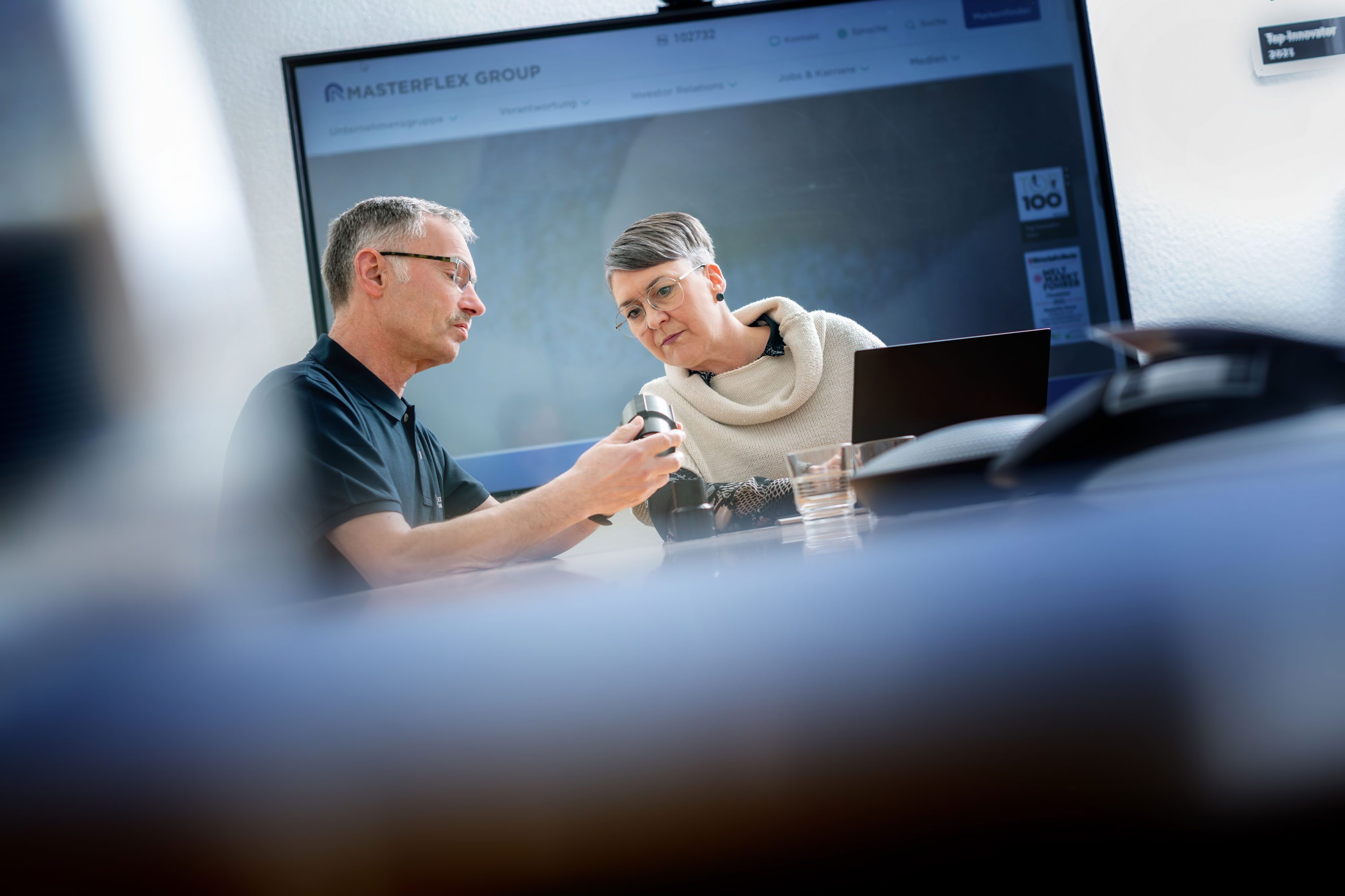 Picture of Masterflex employees at a product presentation